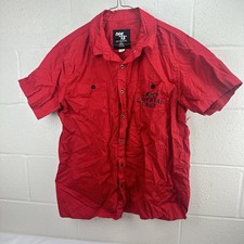 Friday The 13th Camp Crystal Lake Short Sleeve Button Front Shirt Men's Large