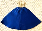VINTAGE BARBIE 1965 MIDNIGHT BLUE #1617 GOWN, CAPE AND SILVER DIMPLE PURSE