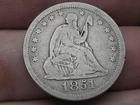 1851 P Silver Seated Liberty Quarter- Philadelphia, VG/Fine Details