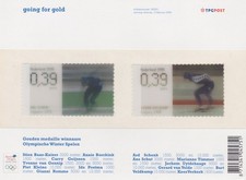 Netherlands 2 hologram stamps  moving  skaters Going for Gold 2006 MNH