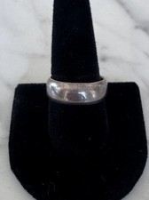 Unisex Vintage Sterling Silver 925 Stamped Plain Smooth Band Ring Wedding Size 9