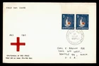 DR WHO 1963 AUSTRALIA FDC RED CROSS CENTENARY PAIR HAND COLORED CACHET R55409