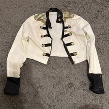 Weissman Dancewear Sequin Dance Jacket, white, Sz Large Child - EUC
