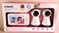 NEW VTech VM5255-2 5" Screen 2 Camera Video Baby Monitor w/Pan Zoom Night Light