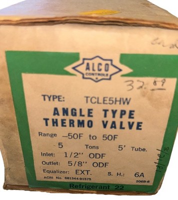 Alco Controls Thermo Expansion Valve Valve Less Flange 5 Tons TCLE 5 HW NIB.  6A