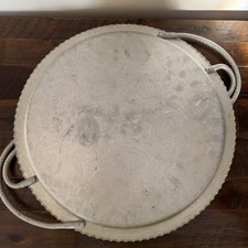 Vintage Hammered Aluminum Wrought Farberware Serving Tray w/  Vines - 13.5"