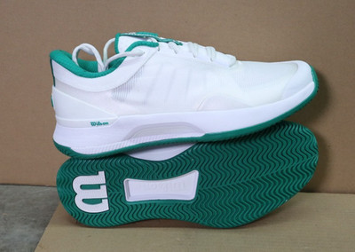 Wilson White Green Low Top Lace Up Athletic Sneaker US Mens Size 9.5
