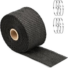 Exhaust Heat Wrap Roll 2 X 16 Fiberglass Heat Shield Tape Black Header Wrap Exhaust Heat Wrap Roll 2 X 16 Fiberglass Heat Shield Tape Black Header Wrap