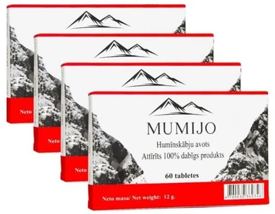 FARM PRODUKT Reines Shilajit Mumijo Altai Bergbalsam 4 x 60 Tabletten Hohe Qualität Mumio