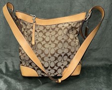 Coach Purse Tan And Brown Shoulder Bag 6346 With Dust Bag And Box