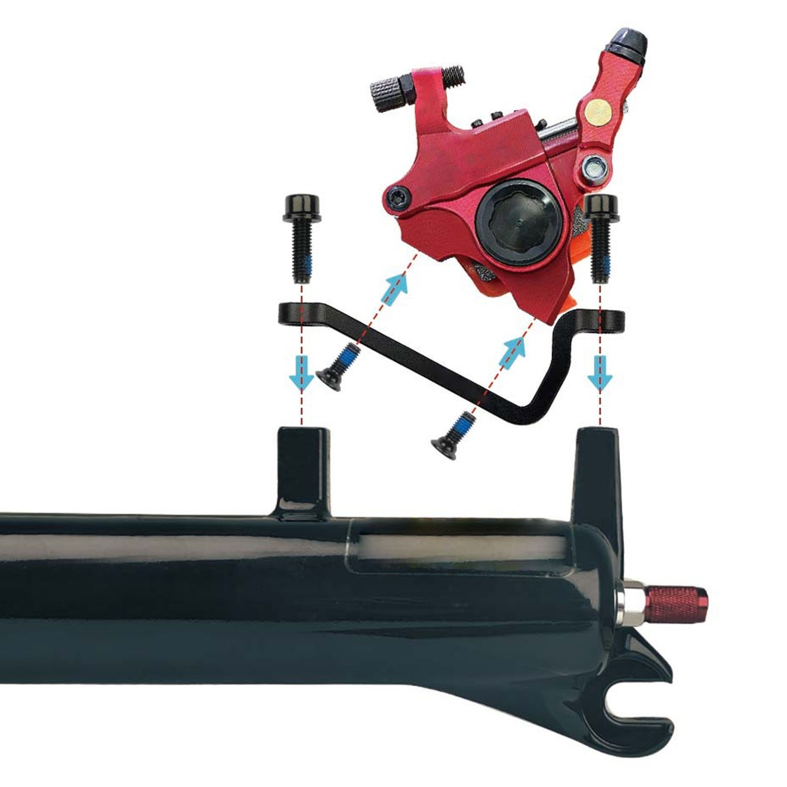 For 160mm Disc Flat Mount Disc Brake Caliper Mount Adapter Aluminium Alloy EC