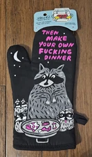 new BLUE Q super-insulated THEN MAKE YOUR OWN FxxKING DINNER cotton OVEN MITT