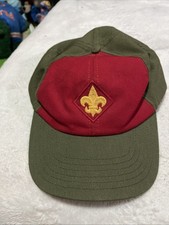 Boy Scout Hat Cap Adjustable Plastic Strap Red Khaki Green Made In The USA