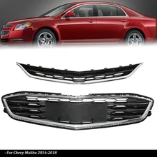 For Chevy Malibu 2016-2018 Mesh Plastic Silscvtt Front Bumper Upper+Lower Grille
