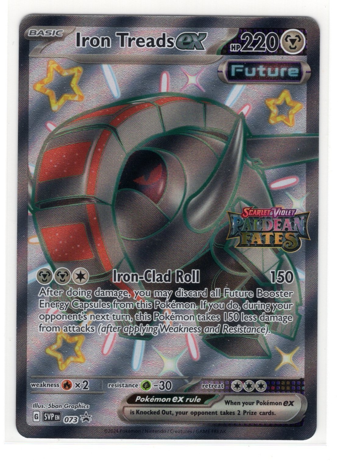 Pokemon SV Black Star Promo Paldean Fates Stamped Iron Treads ex SVP 073
