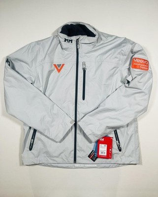 New Helly Hansen Crew Midlayer Jacket Mens XL Gray Full Zip Veeva Logos Sailing