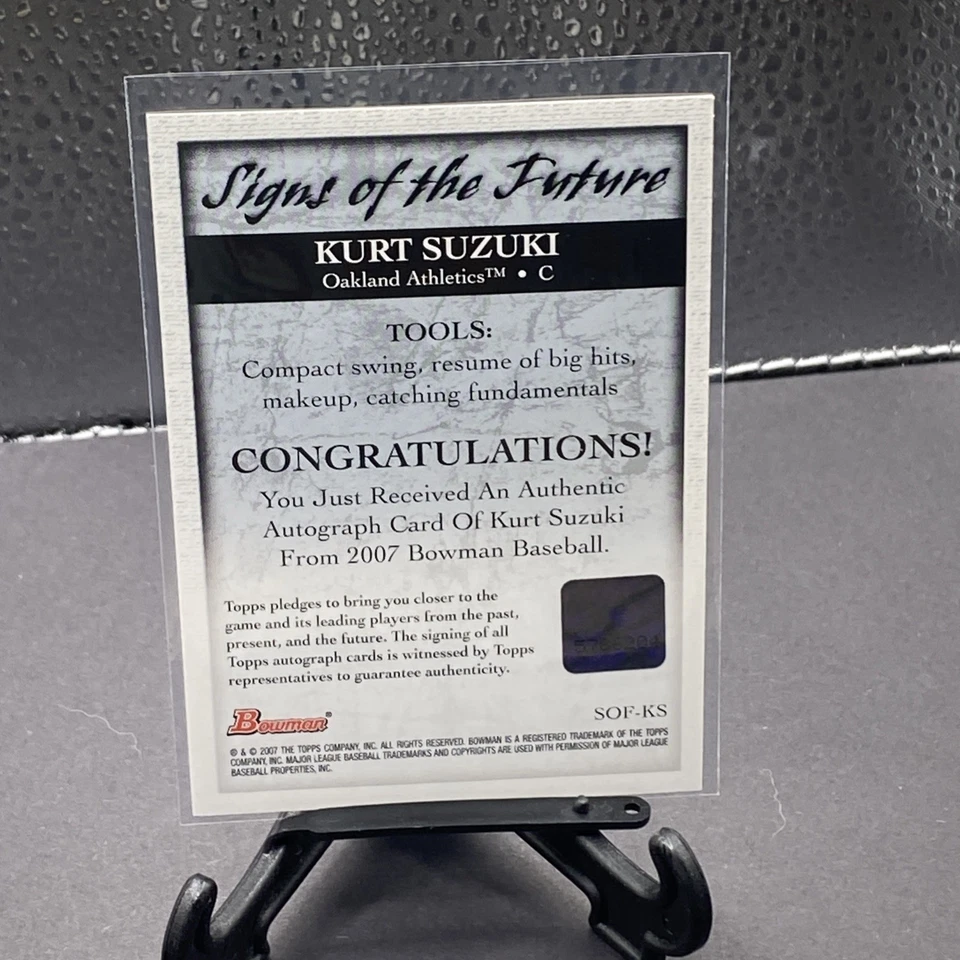 2007 Bowman Kurt Suzuki Signs Of The Future Auto Autograph - Image 2 of 2