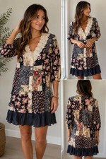 Always & Forever Vintage Patchwork Floral Lace Boho Dress | Size 5/6
