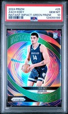 2024 PANINI PRIZM INSTANT IMPACT GREEN PRIZM #25 ZACH EDEY PSA 10