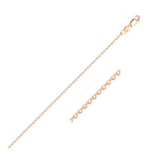 14k Rose Gold Diamond Cut Cable Link Chain 1.10 mm 