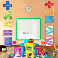 10 Pack Kids Math Symbol Posters Classroom Decor Educational Wall Math Set Kit 