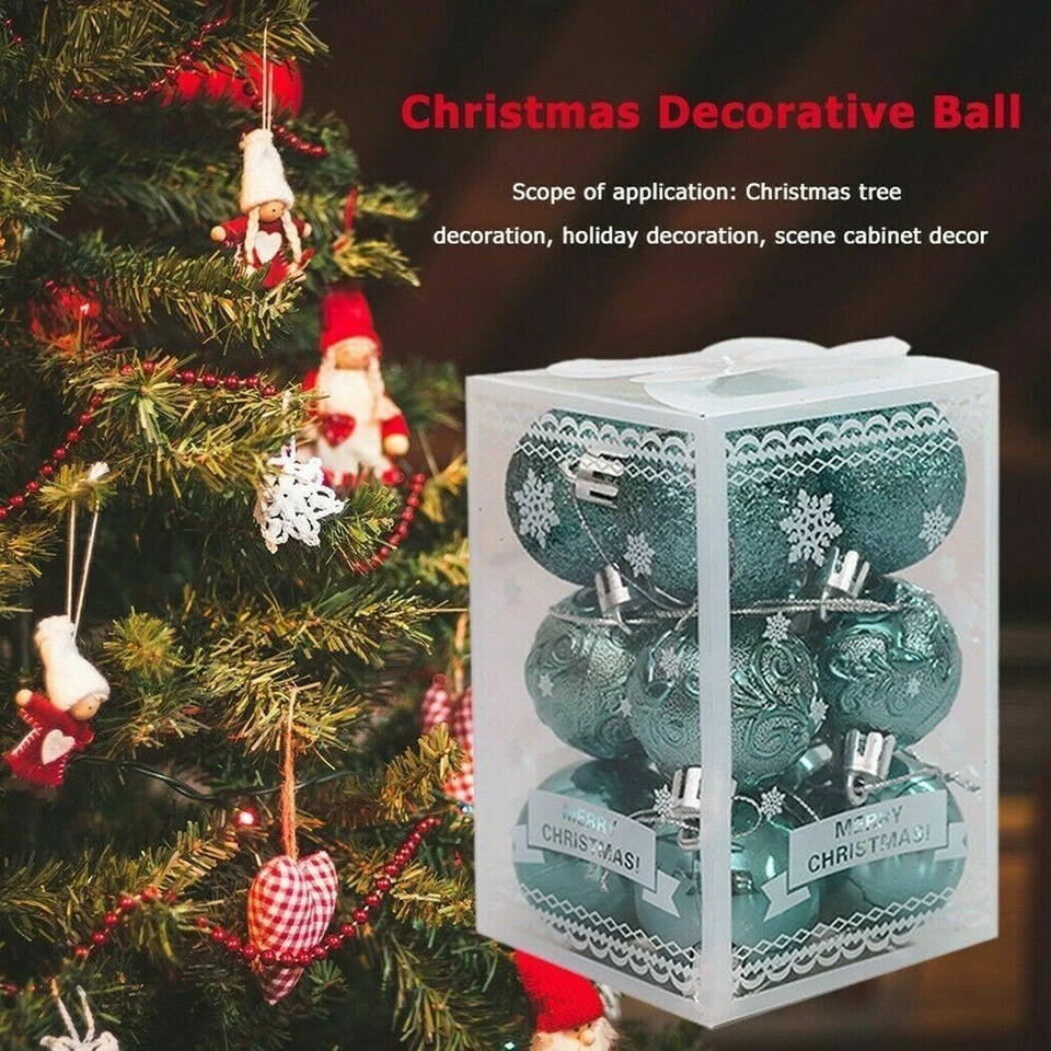 12PCS Large Christmas Decor Baubles Tree Xmas Balls Party Wedding Ornament UK - Image 4 of 4