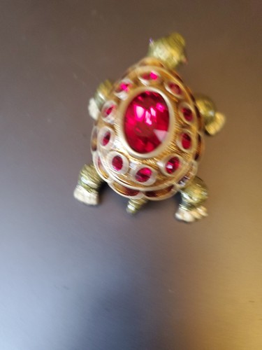 JAY STRONGWATER JANUARY BIRTHSTONE ENAMEL TURTLE TRINKET BOX - Picture 2 of 5