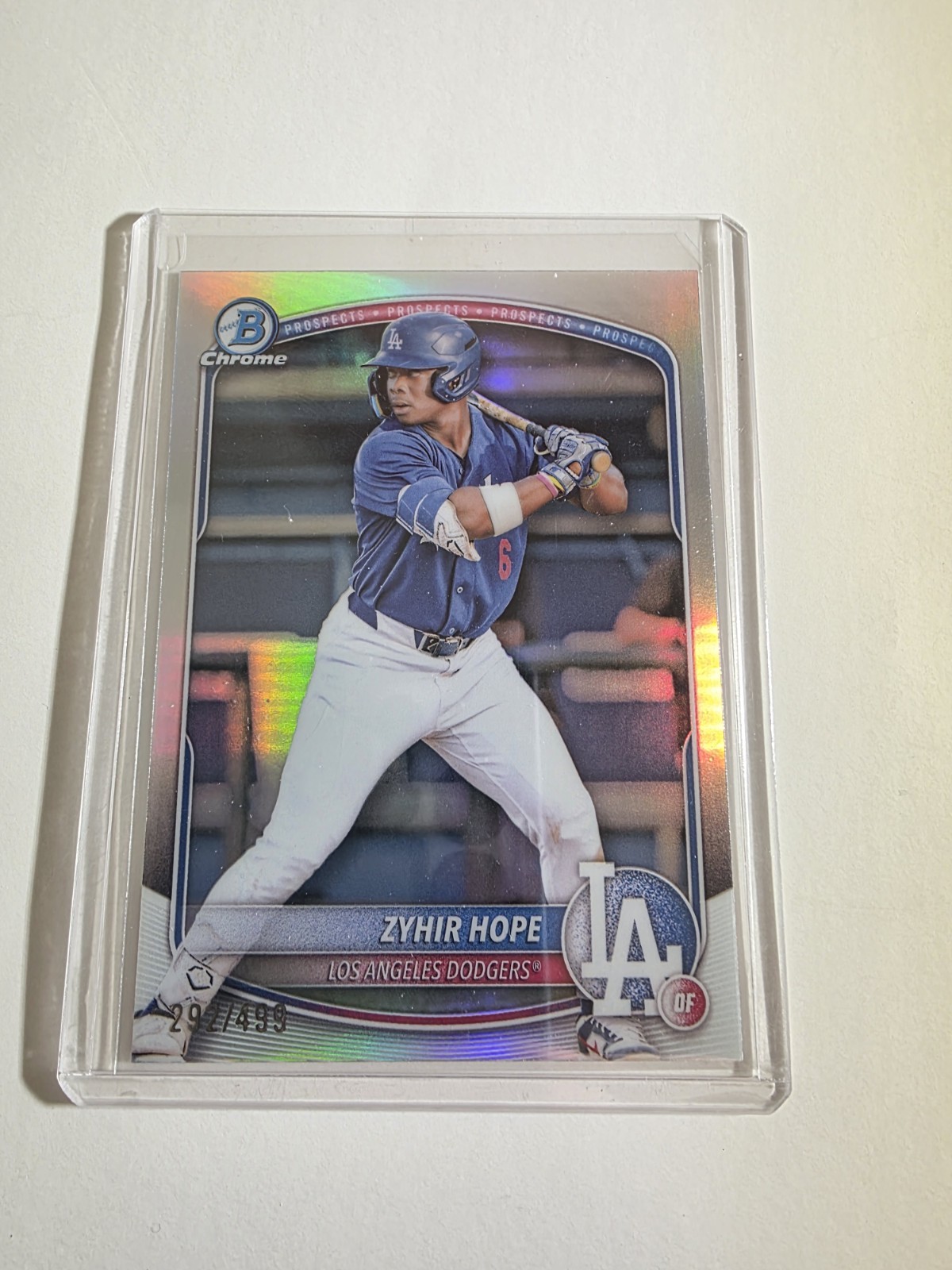 2025 Bowman - Chrome Prospects Zyhir Hope #BCP-2 Refractor /499 (RC)