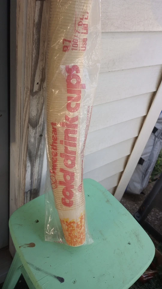 Tazas de papel de cera de flores amarillas naranjas florales manga rara de colección 100 7 oz. Foto 2 de 4