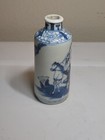 Vintage Chinese Blue and White Porcelain Snuff Bottle - Hand-Painted Scene — photo 4