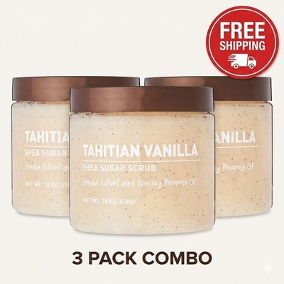 3 Equate Tahitian Vanilla Shea Sugar Scrub Vanilla Extract and Evening Primrose 