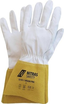 10 Stk. Nitras Schweißerhandschuhe ARGON PRO Gr.9 grau/ocker EN 388,EN 12477