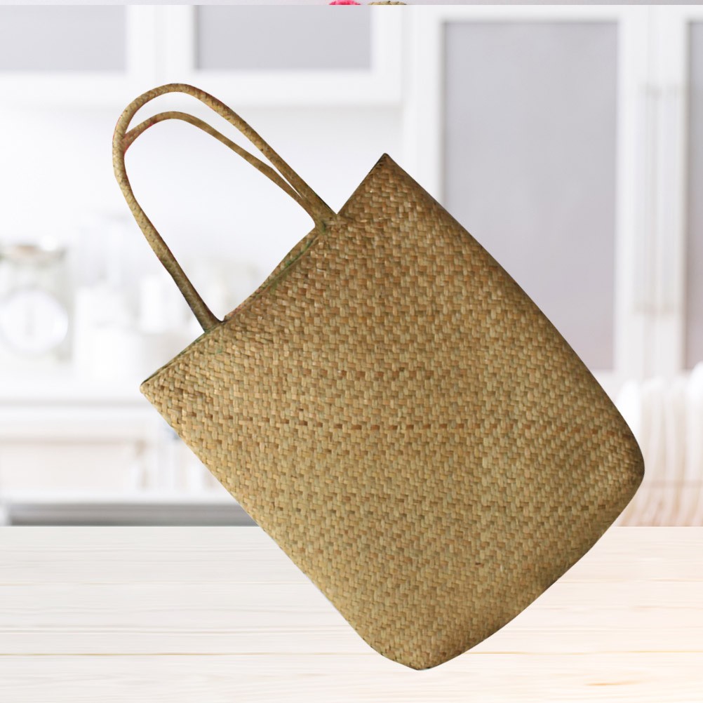 Sacca Da Mare Borsa Spiaggia Tracolla in Paglia Tote Intrecciata