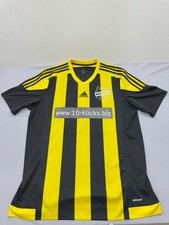 Camiseta de fútbol Adidas para hombre negra amarilla a rayas (#16) XL Climacool
