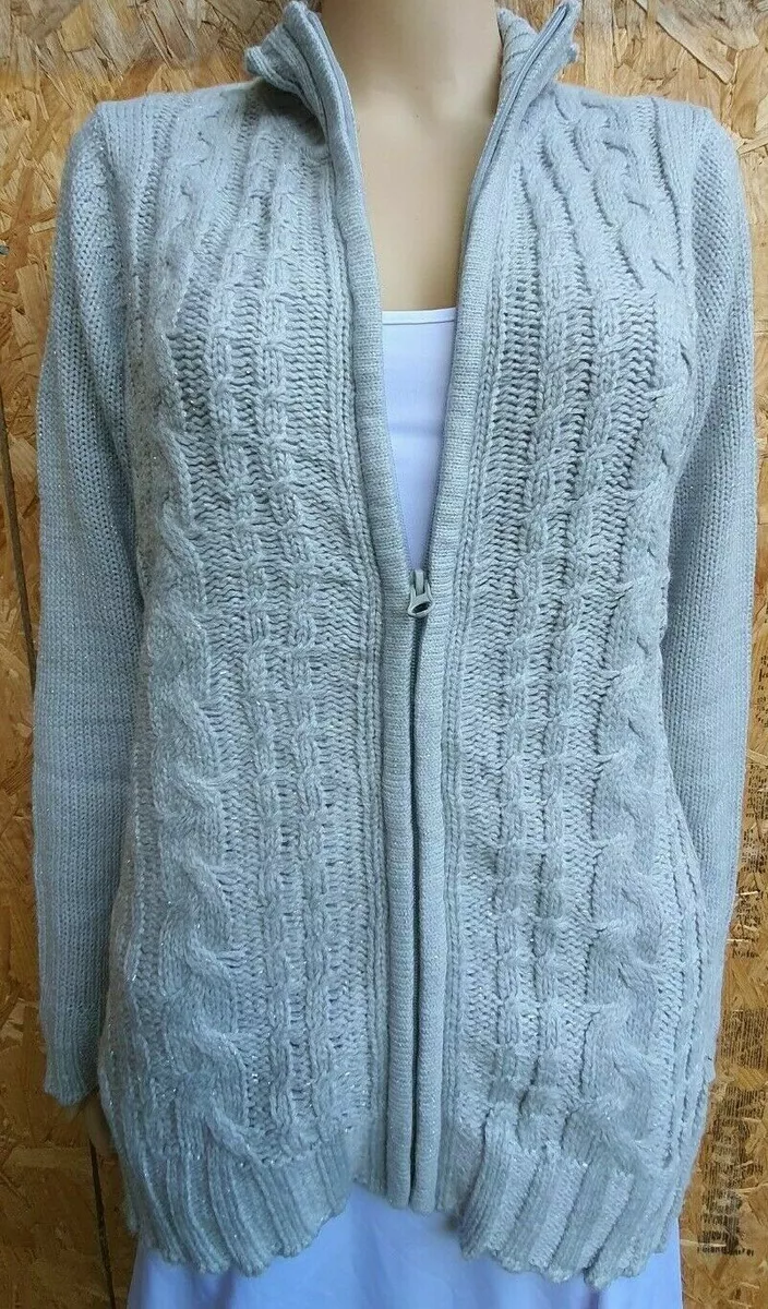 Ladies` Ex Debenhams Cable Knit Chunky Cardigan Size 12 - Brand
