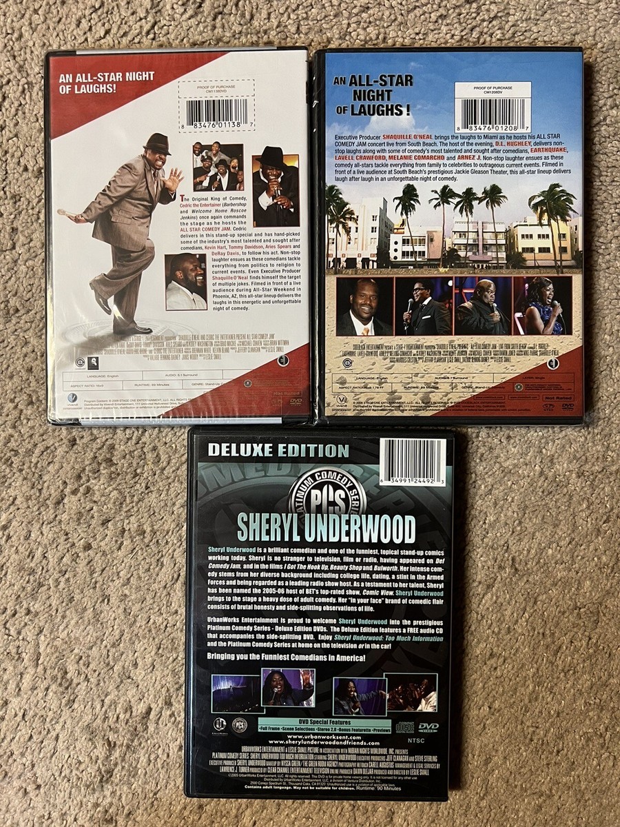 3 Dvd Lot All Star Comedy Jam South Beach & Sheryl Underwood Too