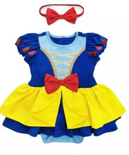Disney Snow White Baby Costume Dress With Headband 18-24M Body Suit One Piece