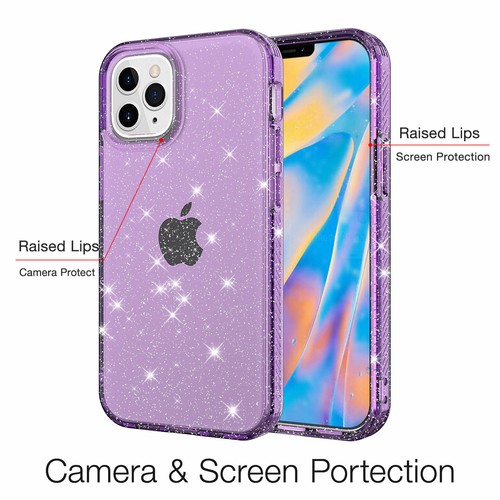 For iPhone 12 Pro Max 12 Mini 13 Bling Glitter Shockproof TPU Clear Case Cover - Photo 43 sur 44