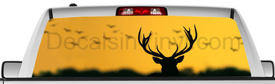 Rear window graphic view thru decal sticker, pickup truck SUV Vans ANI113
