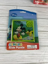 MICKEY MOUSE CLUBHOUSE SLIDE PUZZLE RARE NOS DISNEY 4” I’M READY TO GO PLAYHOUSE