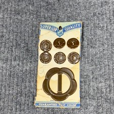 VTG 1940’s Superior Quality Buckle & 6 Button set Bakelite Brown USA Made