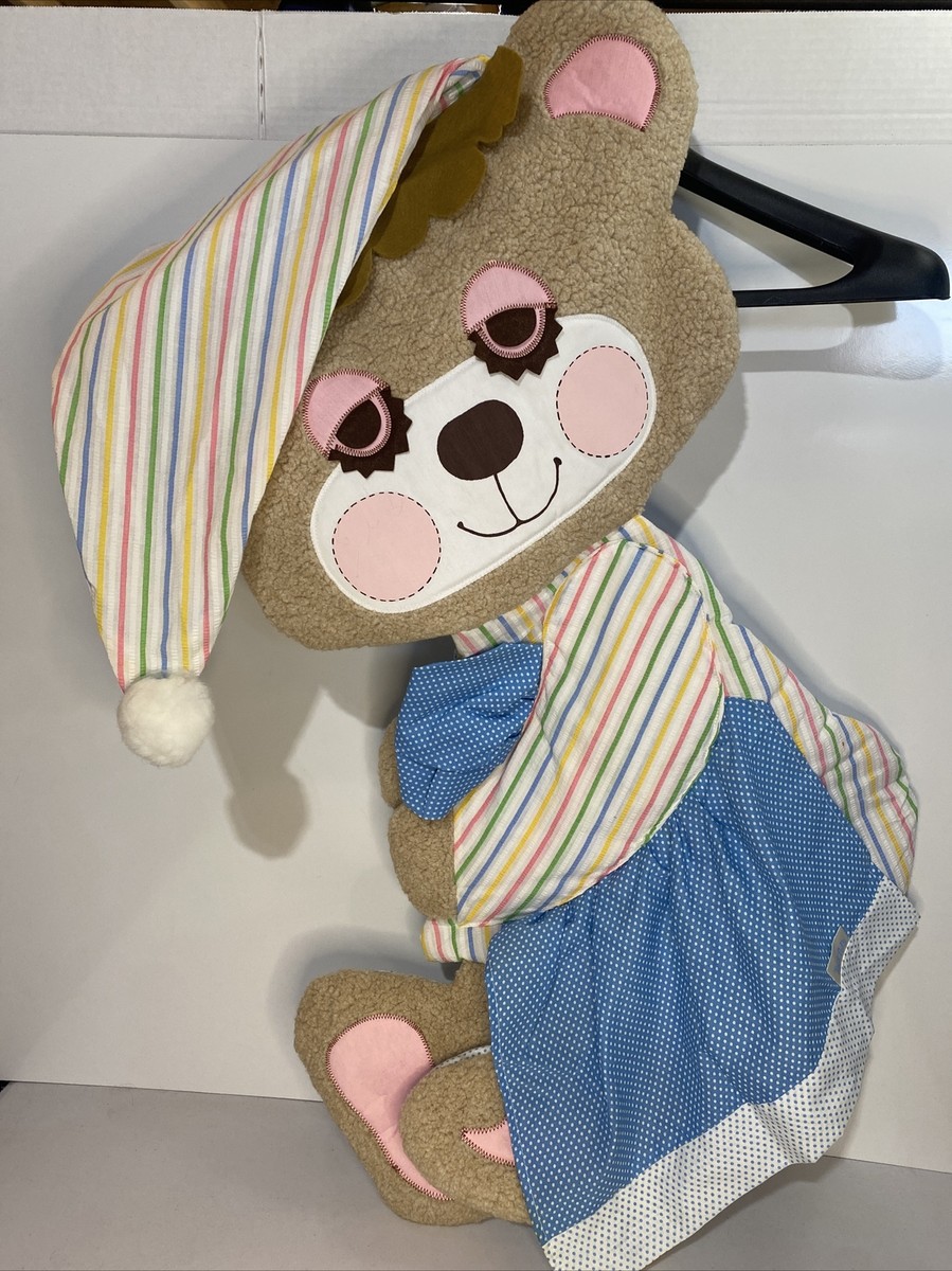 Vintage Judi's Teddy Beddy Bear 1982 Morgan Pajama Wall Hanging