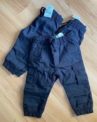 Baby boys next black cotton cargo trousers age 12-18 month x3
