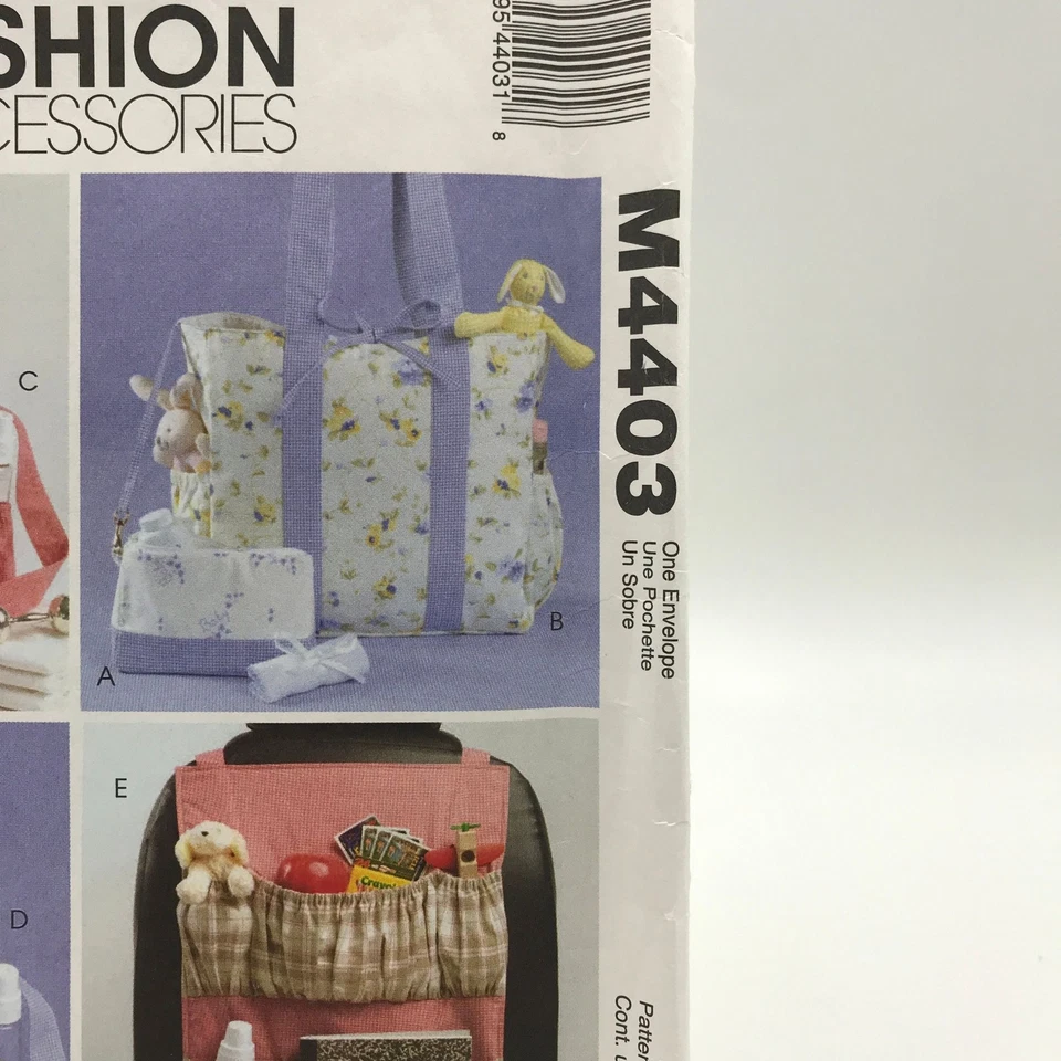 McCalls 4403 Diaper Bags and Car Organizer Laura Ashley Craft Sewing Patten - Image 3 of 4