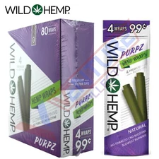 Wild H. Organic Wrap Rolling Paper Purpz Full Box 20 Pouches / 4 per Pack