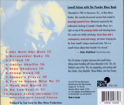 LOWELL FULSON - BLUE SHADOWS NEW CD