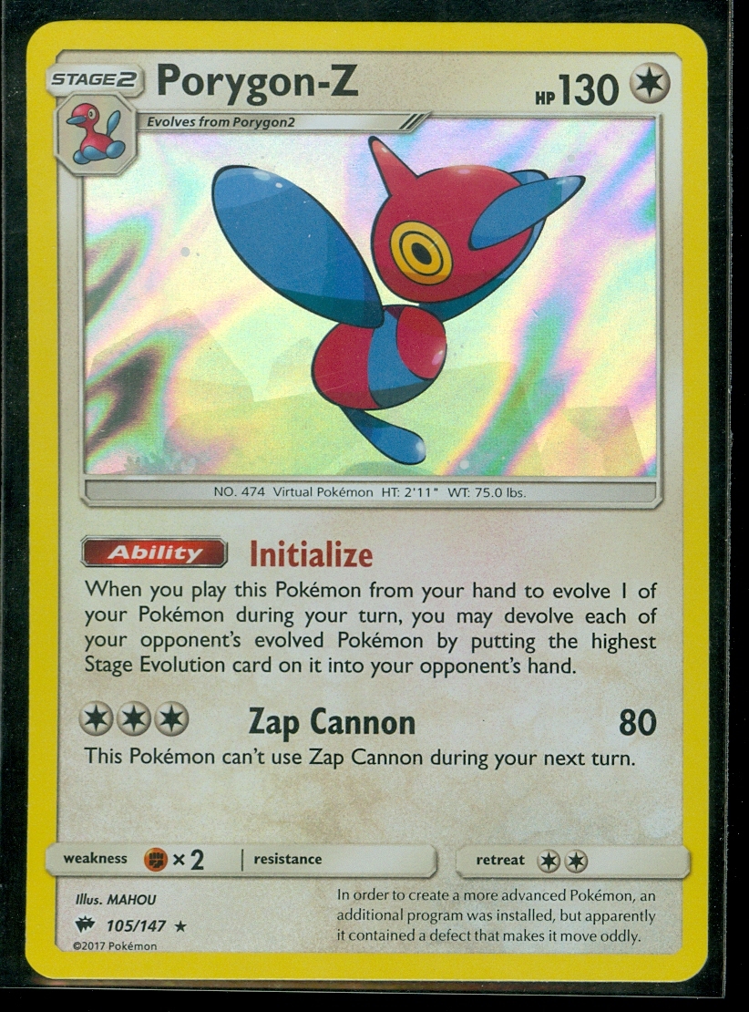 Pokemon PORYGON-Z 105/147 - Burning Shadows RARE HOLO - MINT | eBay