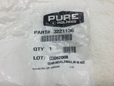 2003 Polaris Snowmobile M-10 Ace Bevel Gear Small 2204355 3221136