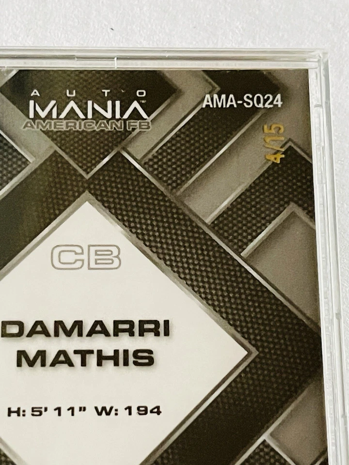 Damarri Mathis 2022 Wild Card Auto Mania Autograph 4/15 #AMA-SQ24 - Image 4 of 4