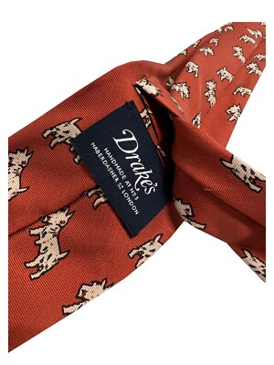 Drake's London Men's Lined Tie Puppies MADE IN ENGLAND | eBay